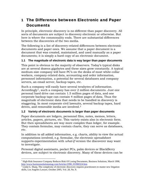 1 The Difference between Electronic and Paper Documents.